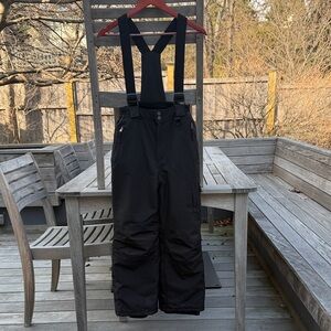 Boy’s Suspender Black Ski Pants - Size 14/16 - Large